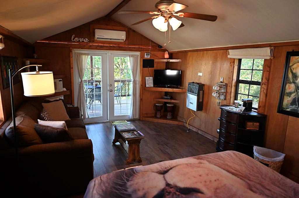 Interior shot of glamping lodge at Turpentine Creek Wildlife Refuge (handout photo)